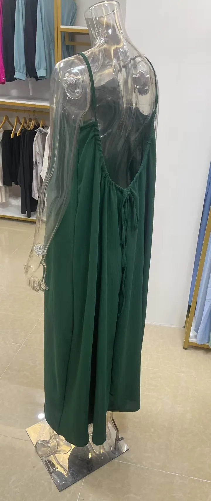 Women's Strapless Backless Loose Maxi Dress – Comfortable Sleepwear & Casual Home Dress