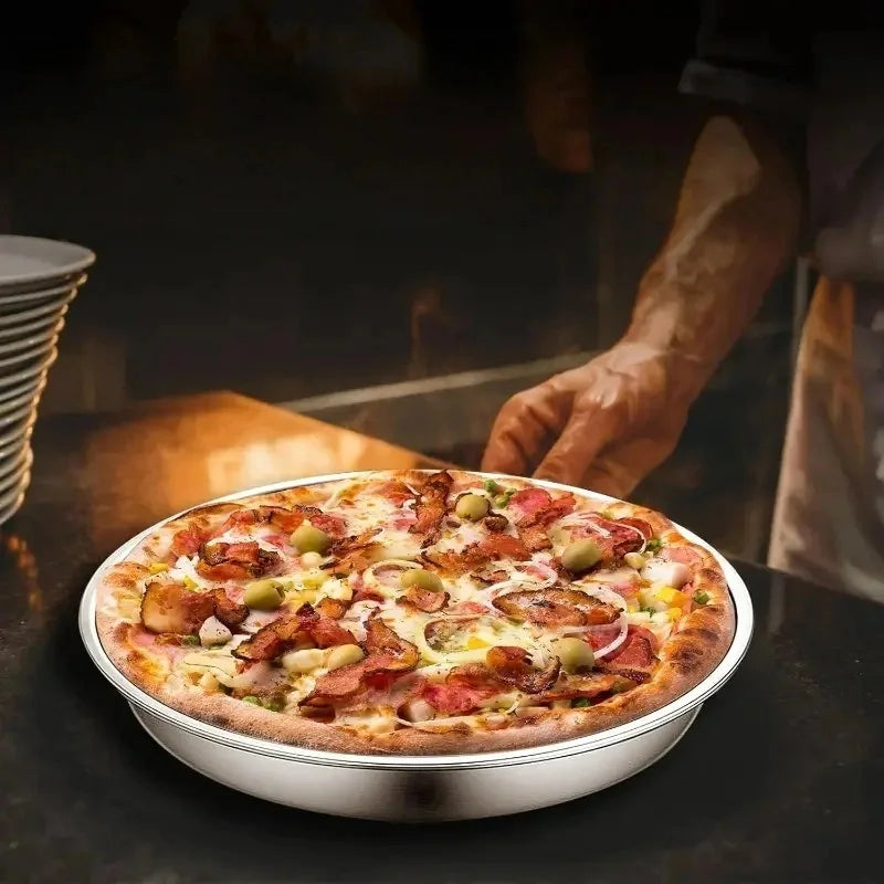 Stainless Steel Pizza Pans – Three-Piece Baking Set