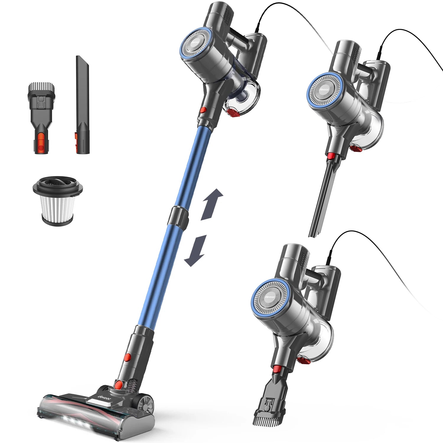 INSE I8 Corded Stick Vacuum Cleaner — 25KPa 600W 6-in-1 Lightweight Handheld for Carpet & Pet Hair, Free-Stand Design