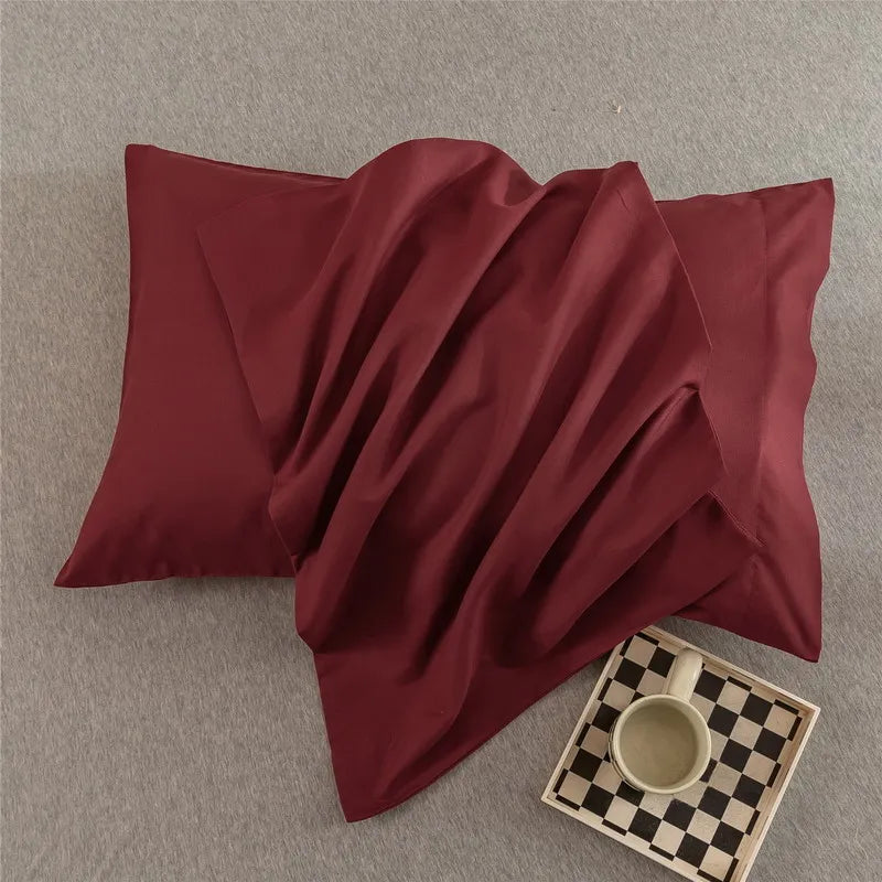 Luxurious Solid Color Pillowcase 2-Pack – Soft Hypoallergenic Pillow Cover, Black, Grey & Pink