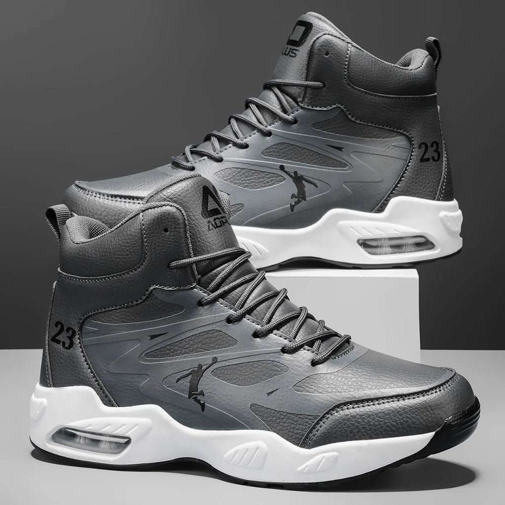Men's High-Top Air Cushion Basketball Shoes – Non-Slip Breathable Sneakers