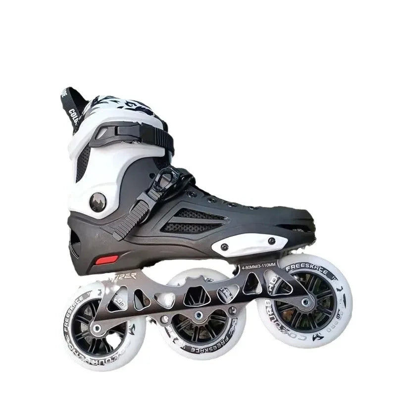 Big Wheel 3-Wheel Speed Roller Skates – Adult Professional Racing Inline Flat Skates