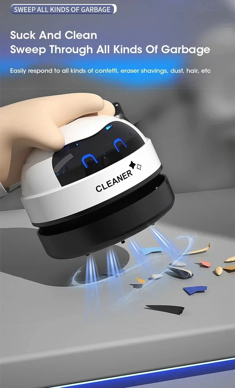 Desk & Table USB Mini Handheld Vacuum Cleaner – Desktop Crumb & Pencil Dust Sweeper for Home & Office