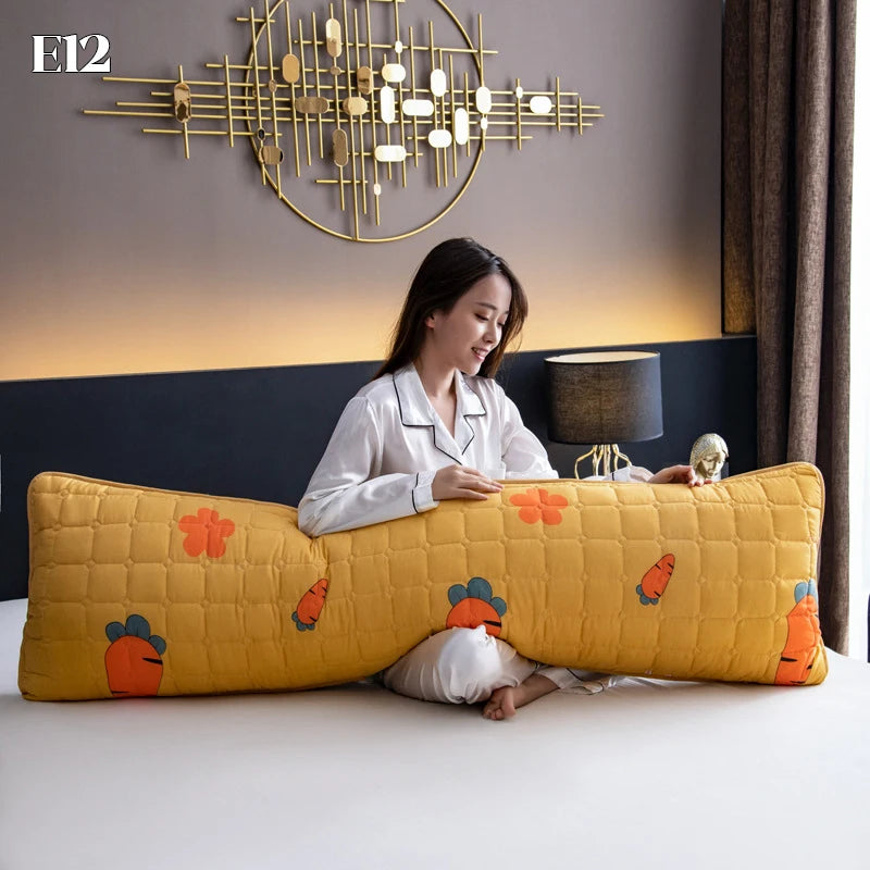 Quilted Long Body Pillow Case – Soft Cotton Cartoon Print, 120/150/180cm
