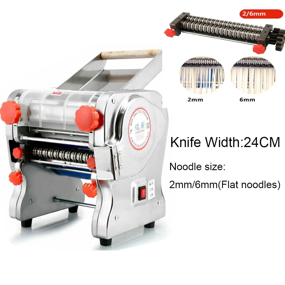 550W Electric Pasta & Noodle Maker — Stainless Steel Dual Knife Dumpling Skin Roller
