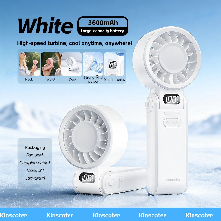Rechargeable Handheld Fan with Optional Ice Cooling