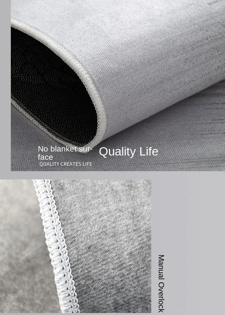 Modern Nordic Soft Lounge Rug – Washable Anti-Slip Large Area Carpet for Living Room & Bedroom, 24 Colors & 10 Sizes