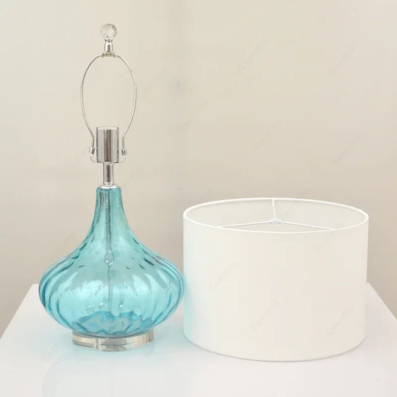 Water Ripple Table Lamp – Blue Glass Design
