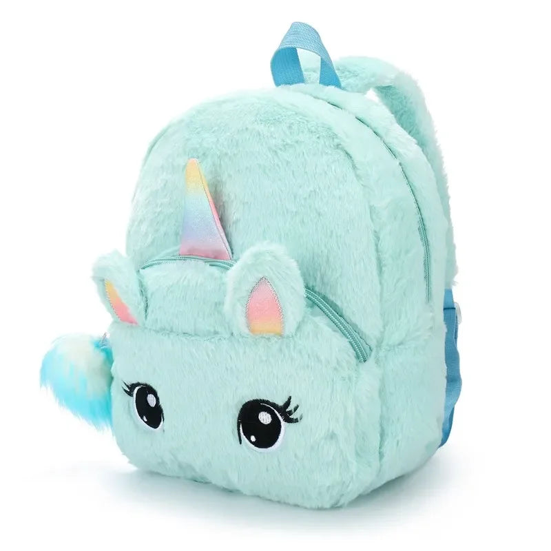 Unicorn Backpack – Girls Plush School Bag
