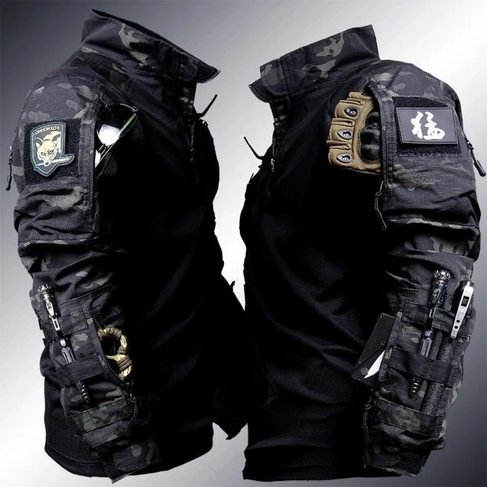 Men's Tactical Camo Combat 2-Piece Set – Waterproof Quick-Dry Hunting Training Suit