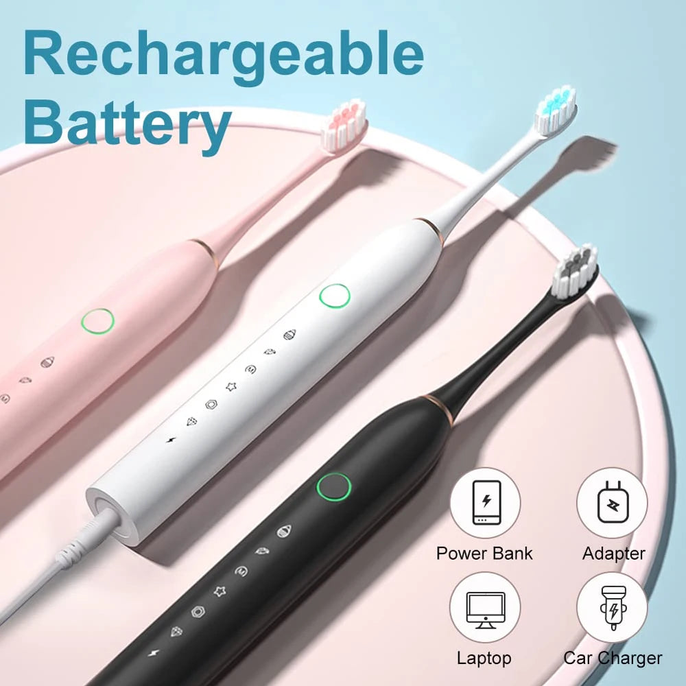 Sonic Electric Toothbrush – 6 Cleaning Modes, 42,000 VPM, IPX7 Waterproof, 8 Brush Heads Included