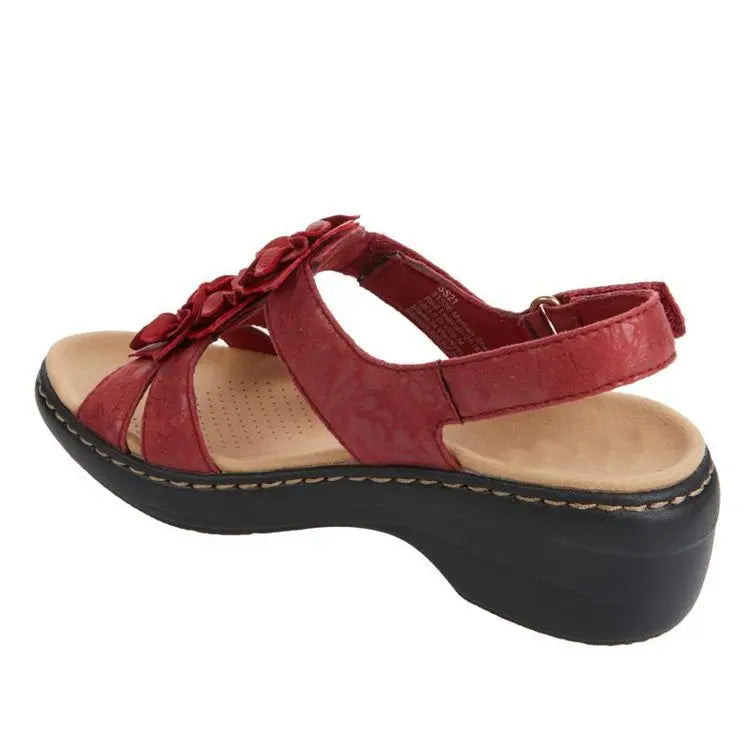 Women's Flower Wedge Platform Sandals – Retro Roman Orthopedic Style