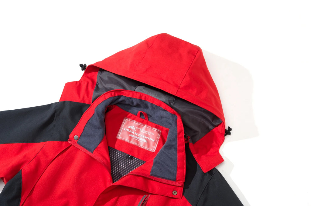 Men's Big & Tall Waterproof Hooded Jacket – Windproof Outdoor Coat, XL–8XL, 5 Colors