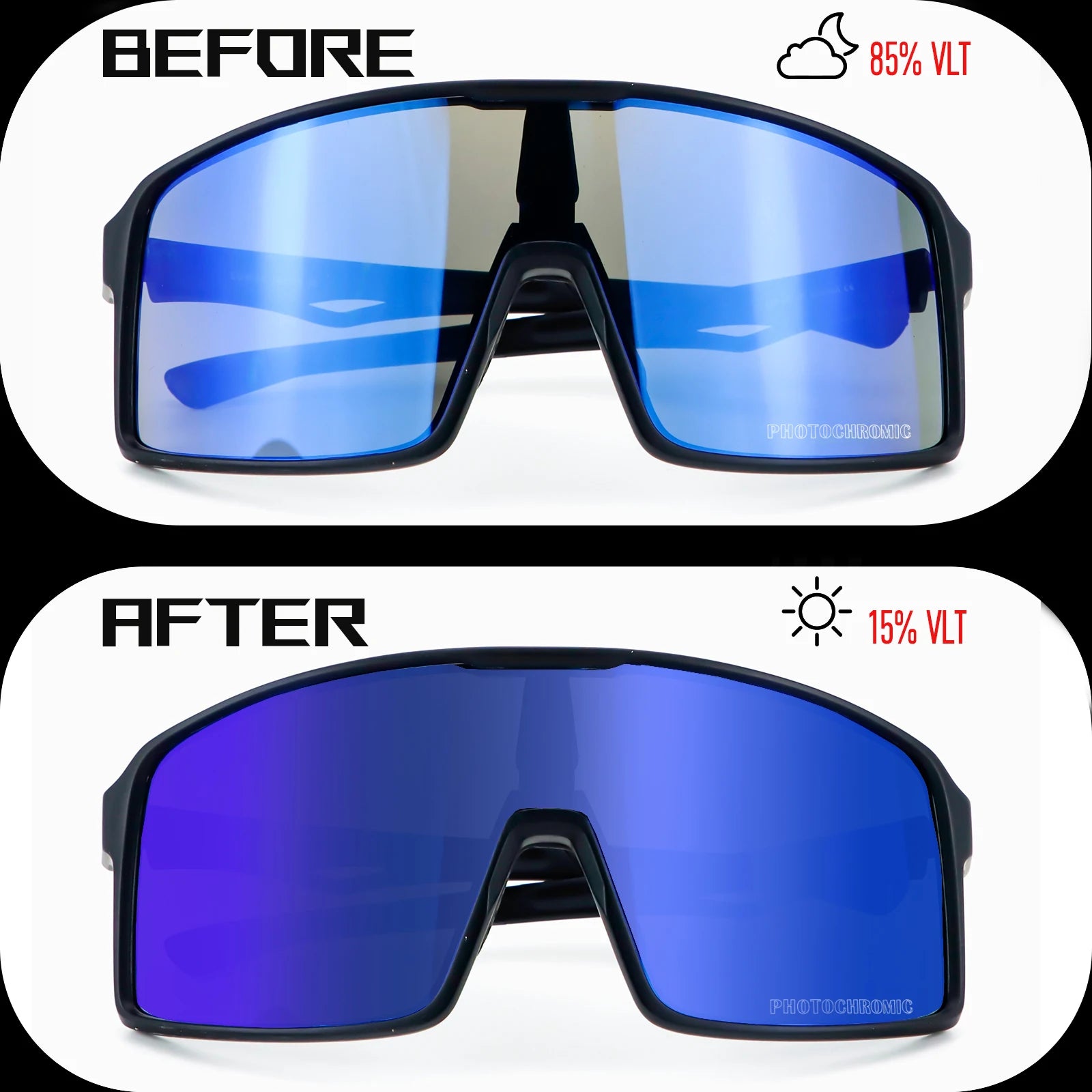 Singa Photochromic Cycling Sunglasses | UV400 Running Bicycle Outdoor Sports Eyewear