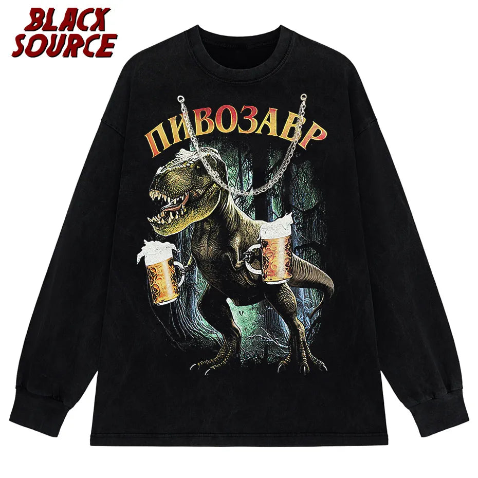 Pivosaurus Dinosaur Print T-Shirt — Unisex Casual Cotton Half Sleeve Graphic Tee