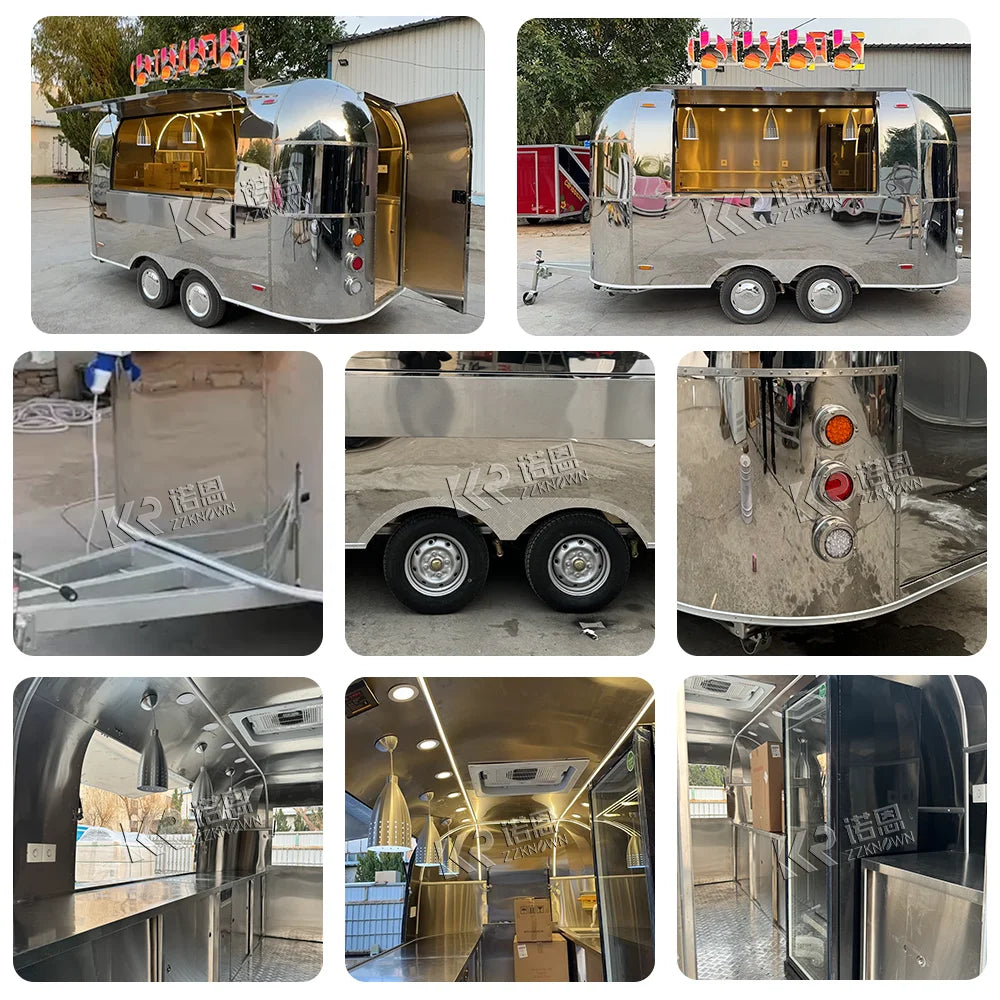 Mobile Food Vending Cart – Multifunctional Portable Kitchen Trailer for Street Vending