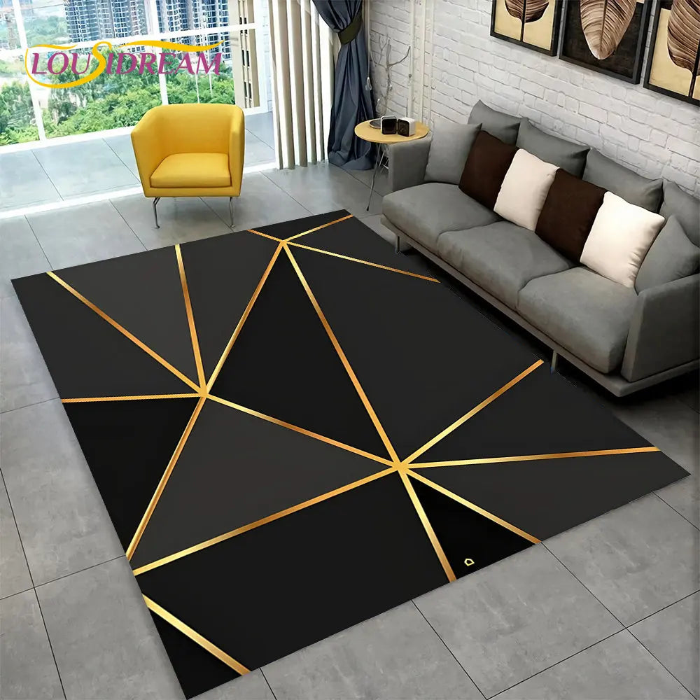 3D Abstract Modern Geometric Illusion Area Rug | 100% Polyester, Non-Slip, Machine Washable, 8 Sizes