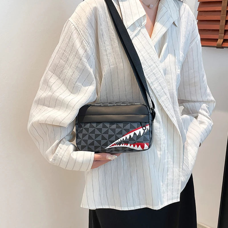 Shark Mouth Crossbody Bag – Creative Coin Purse & Phone Bag, Casual Fashion Small Square Bag