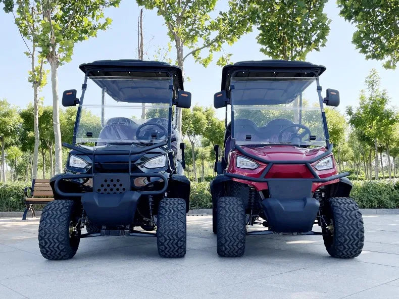 2026 Hot Sale Electric Model 48V AC Motor Golf Cart Custom Gas Driven 2+2 Seat With Folding Back Seat Off-road Hunting Car