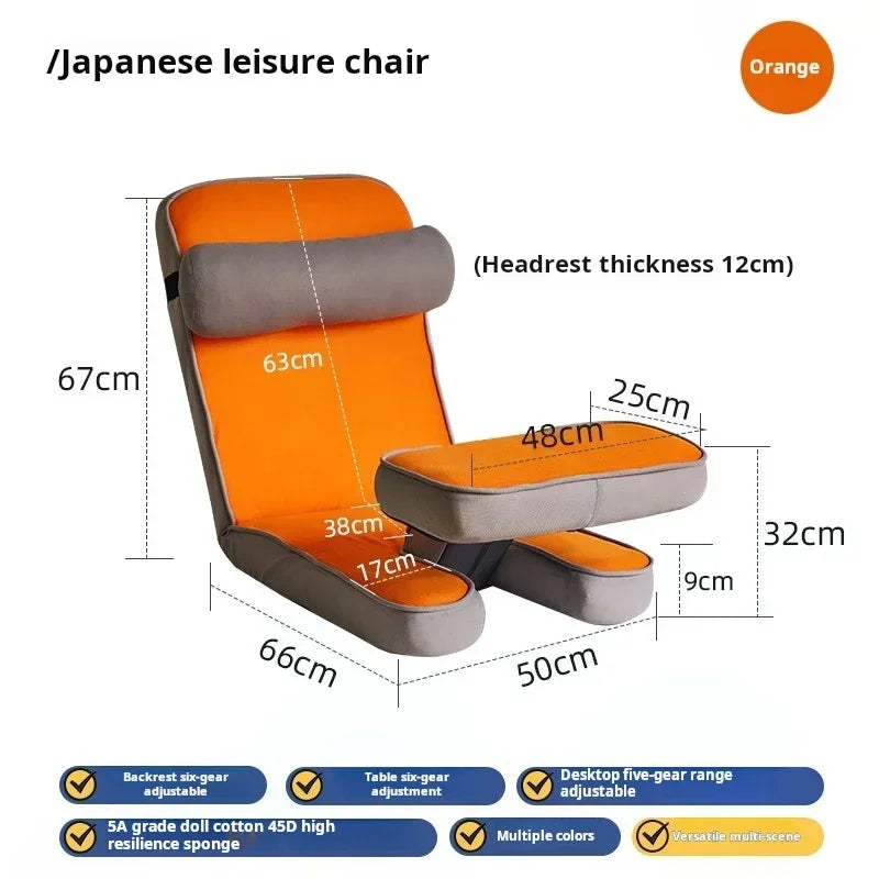 Cotton Folding Floor Sofa with Backrest