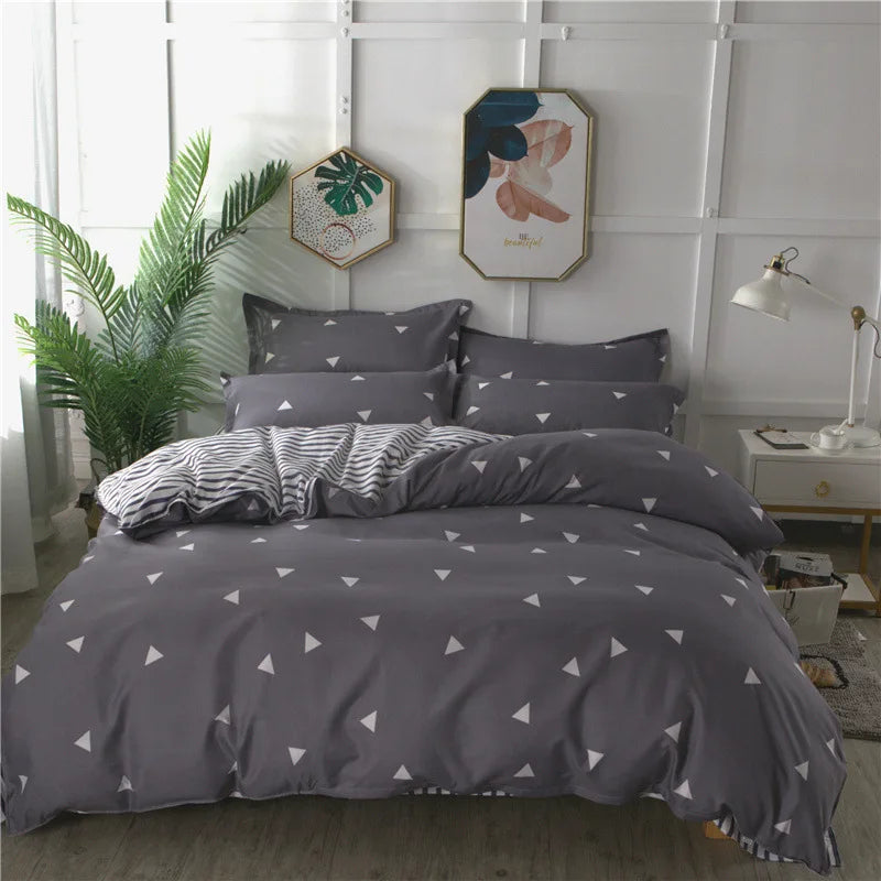 Cartoon Print Duvet Cover Set – Skin-Friendly 400TC Polyester, 3-Piece with 2 Pillowcases, 20 Designs & 4 Sizes