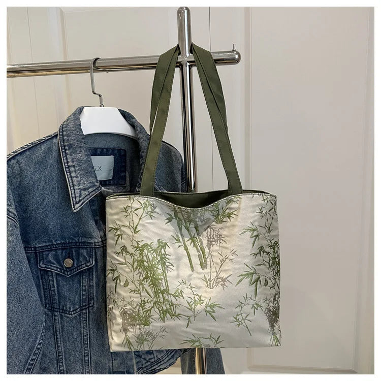 Floral Embroidery PU Tote Bag – Large Capacity Shoulder Crossbody Armpit Bag for Women