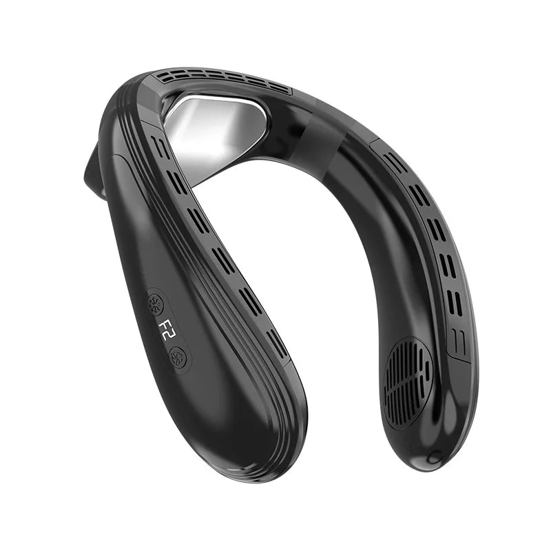Portable Neck Fan 5200mAh — Rechargeable Semiconductor Cooling Wearable Neck Air Conditioner
