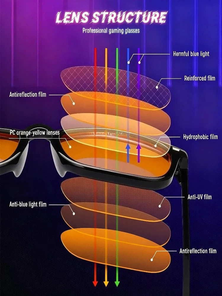 Blue Light Blocking Glasses — Red Lens Sleep & Gaming Glasses for Eye Strain Relief
