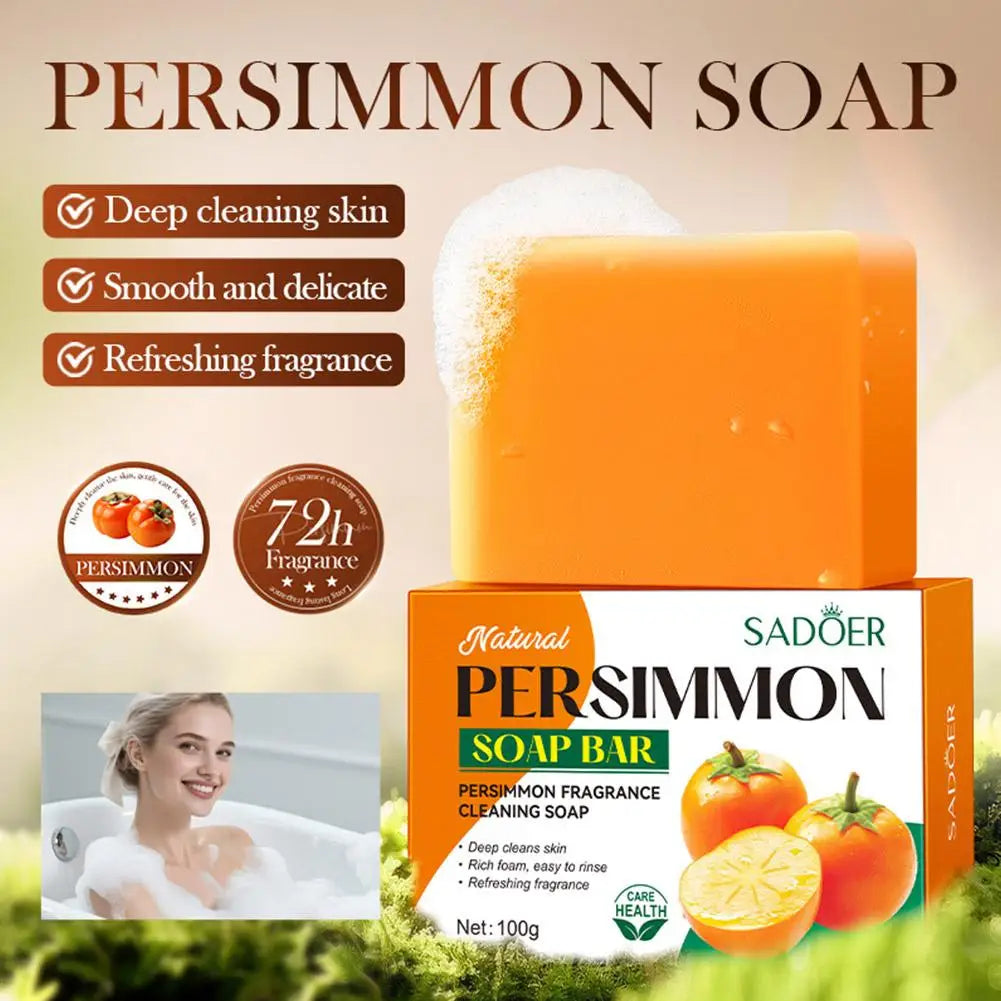 Persimmon Soap Bar 100g – Deep Cleansing, Oil Control & Odor Eliminating Skin Care