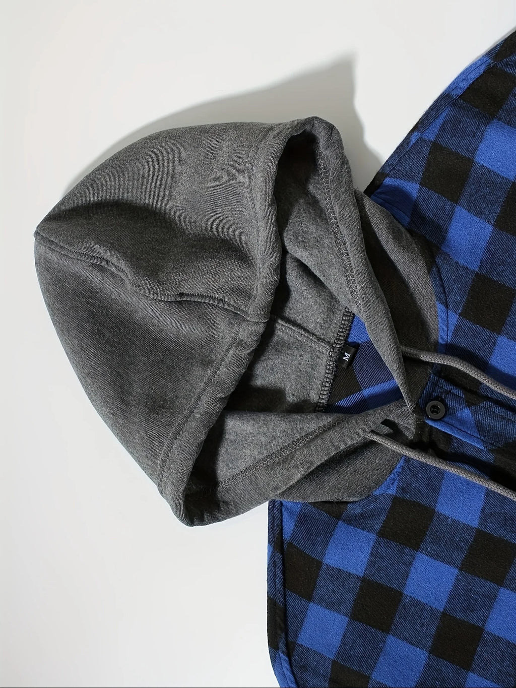 Men's Plaid Hooded Long Sleeve Shirt — Casual Flannel-Style Shirt Jacket