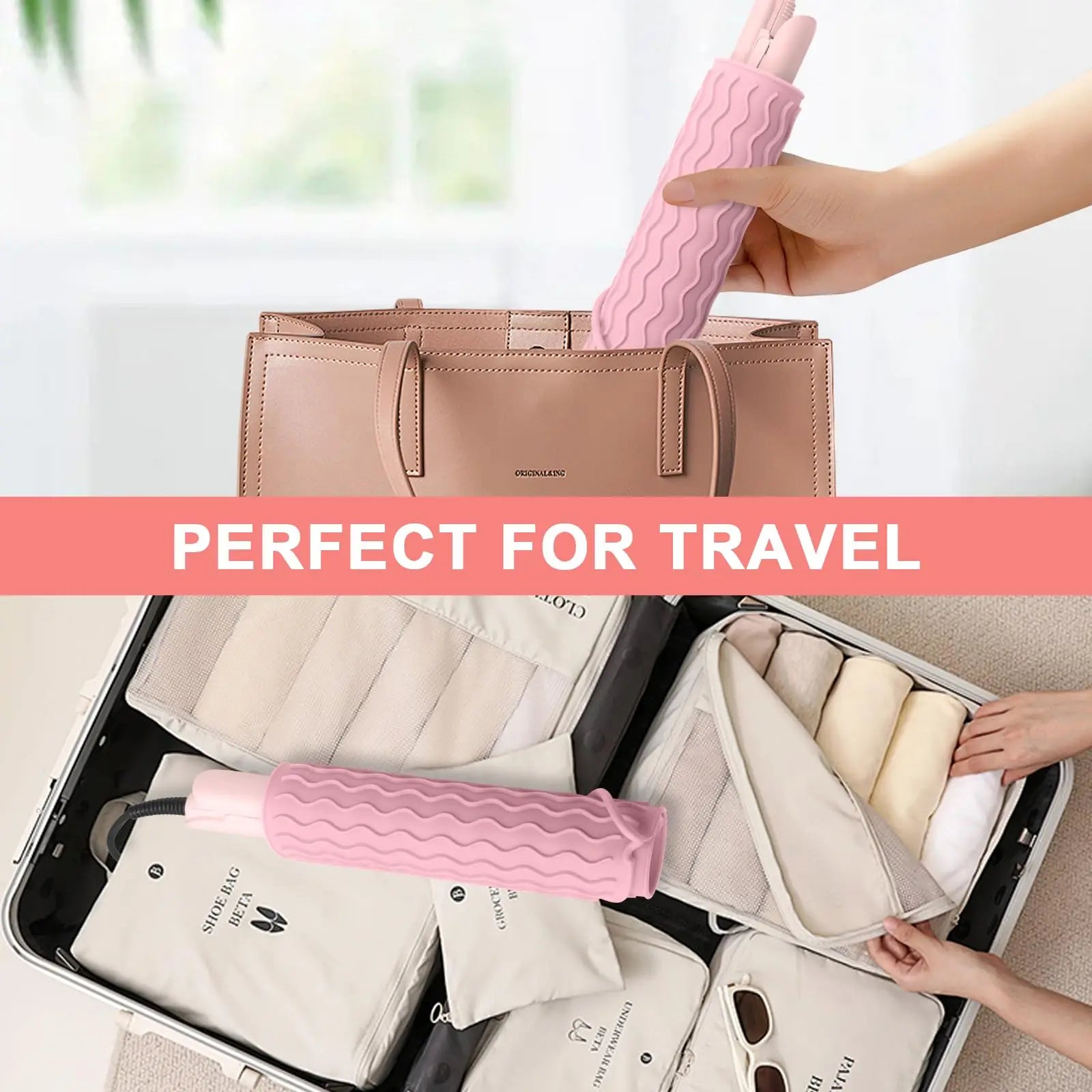 Silicone Heat Resistant Mat for Hair Tools — Flat Iron, Curling Wand & Straightener Pad, Travel-Friendly