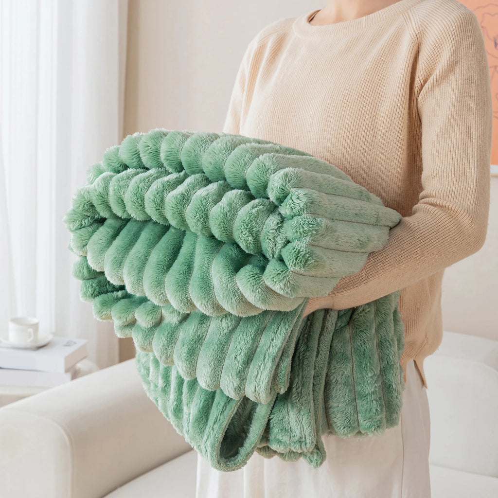 Soft Flannel Blanket – Warm Nap Throw in Multiple Colors, Christmas Gift Blanket