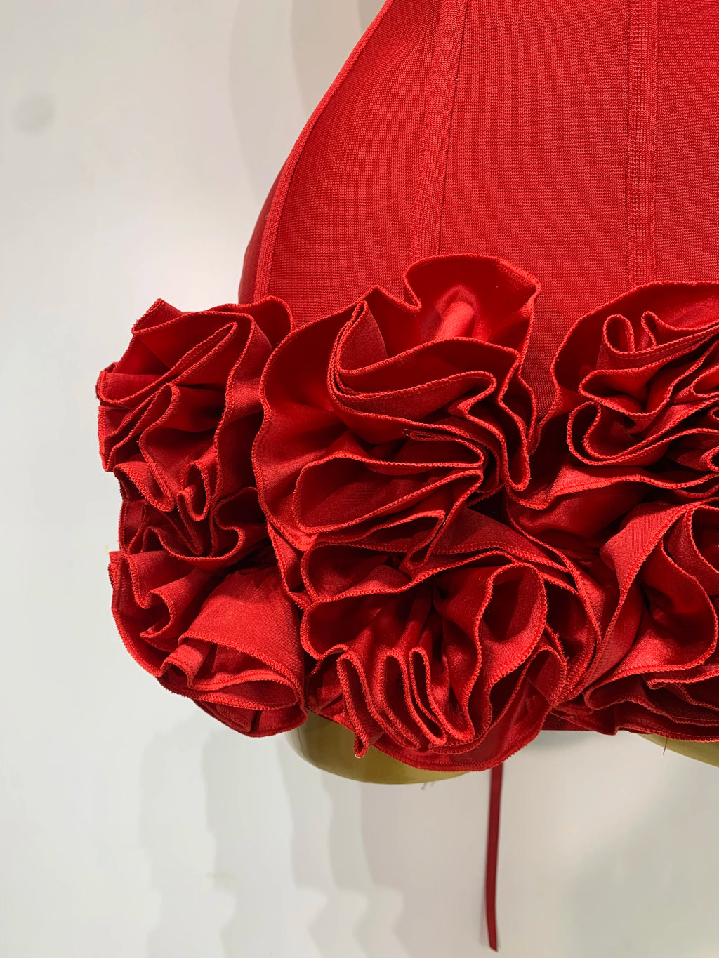 Flower Embellished Strapless Bandage Mini Dress — Backless Bodycon Celebrity Party Dress