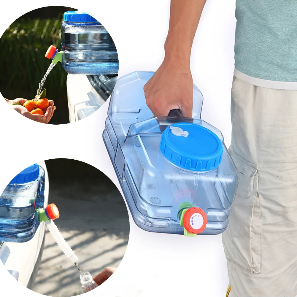 APWIKOGER 5L–10L Portable PC Water Bucket with Faucet – Leakproof Camping & Car Water Tank Container
