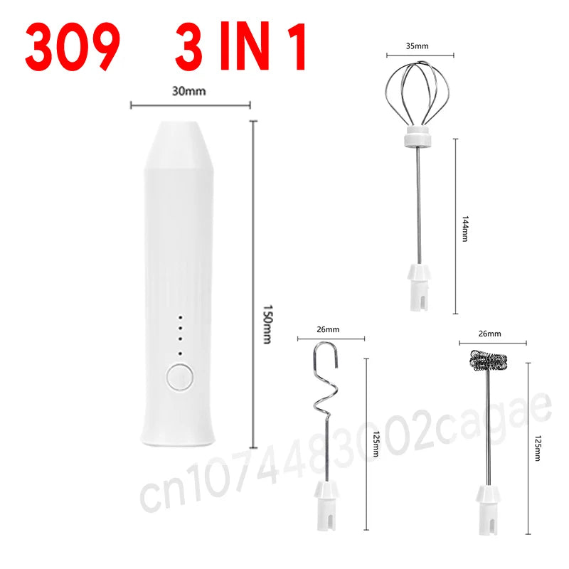 Wireless USB Rechargeable Milk Frother – 3-Speed Handheld Foam Maker & Coffee Whisk