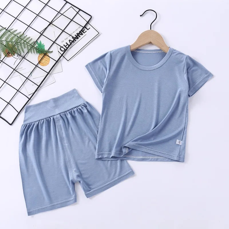 Baby Girls Modal Pajamas Set | Spring Summer Kids Homewear Nightwear Indoor Clothing