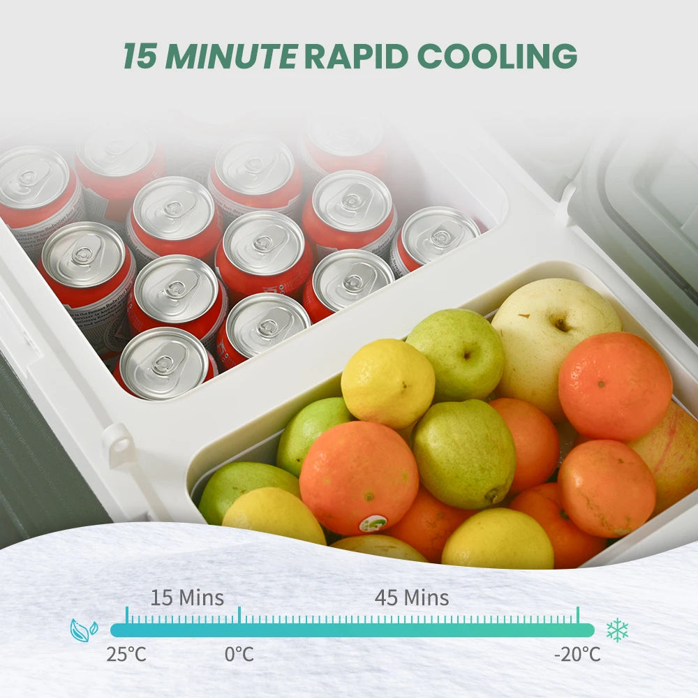 Alpicool NLS Car Refrigerator — 20L 30L 40L Portable Compressor Mini Fridge Freezer 12/24V DC & 100-240V AC for Camping