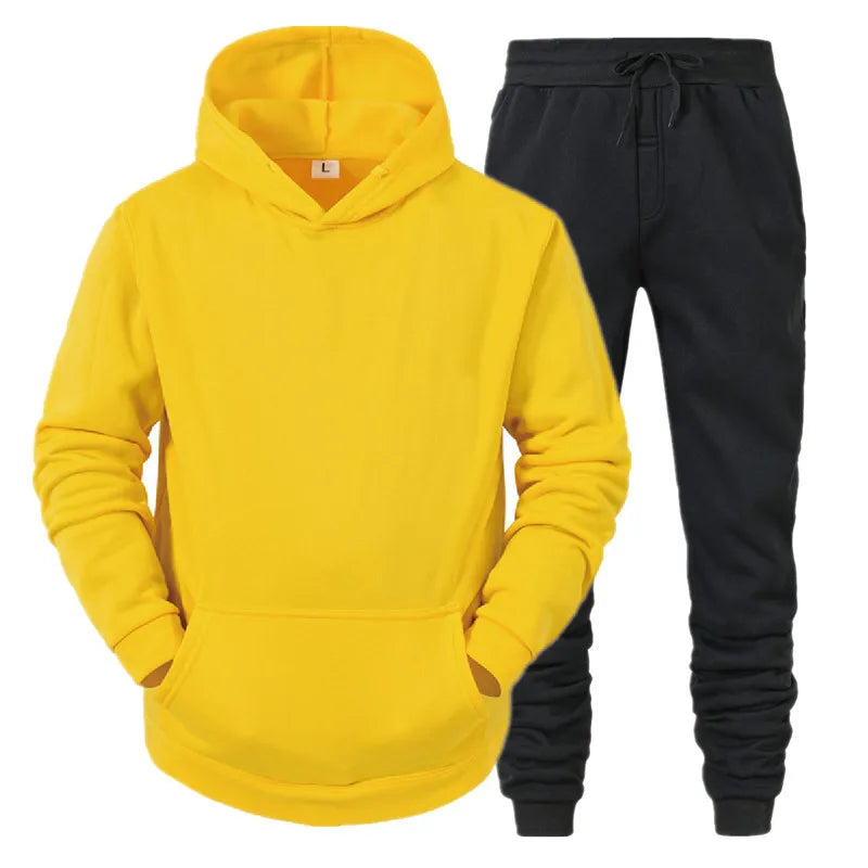 Men's Hoodie & Jogging Pants Sport Tracksuit Set – Spring Autumn Running Sweater Suit