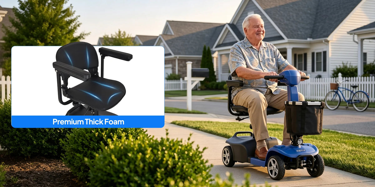 Foldable 4-Wheel Mobility Scooter – 250W, 10-Mile Range