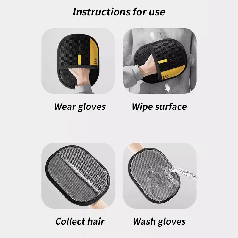 Pet Grooming Gloves — Double-Sided Hair Remover