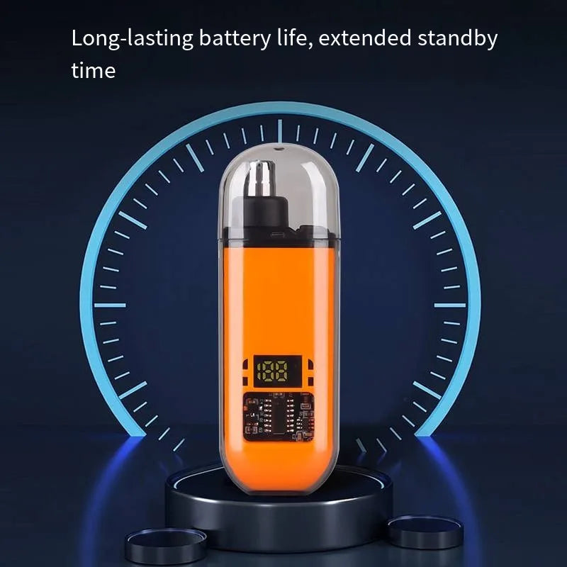 Clean. Precise. Painless. — Portable Rechargeable Nose & Ear Hair Trimmer | Mini Compact Design, Safe Blade, Men’s Grooming