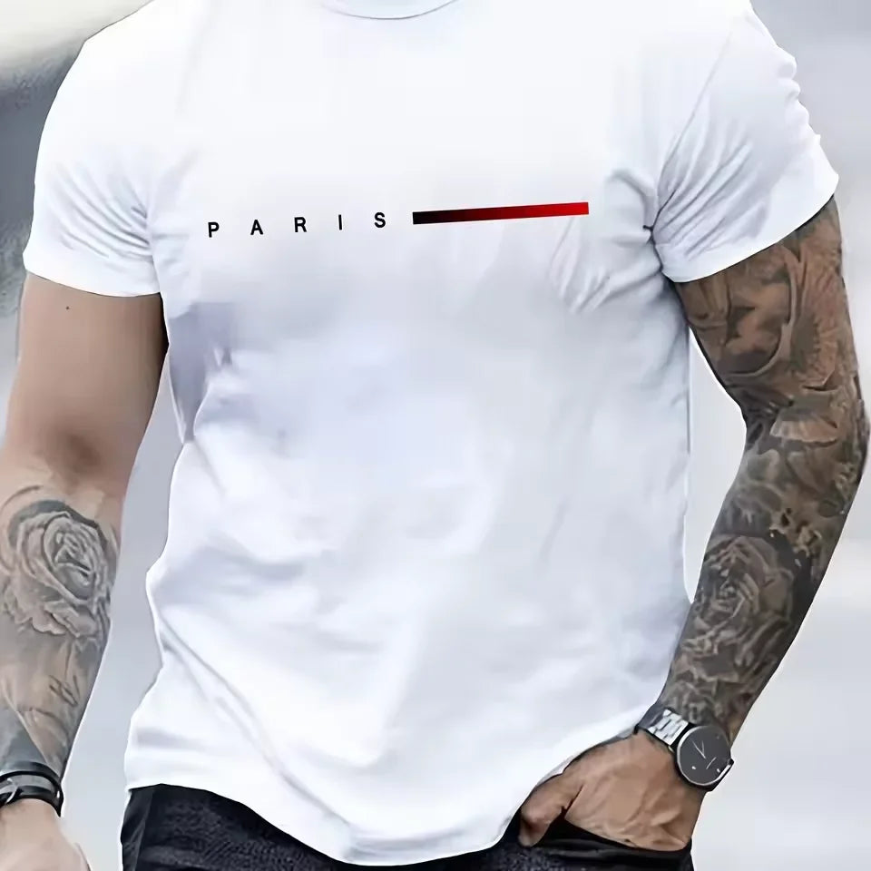 Men's 100% Cotton PARIS Print T-Shirt — Graphic City Tee