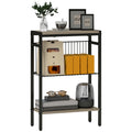 Homcom Narrow Side Table with 3 Levels with Open Shelves and Steel Structure for Living Room Bedroom 43X18X62.5Cm