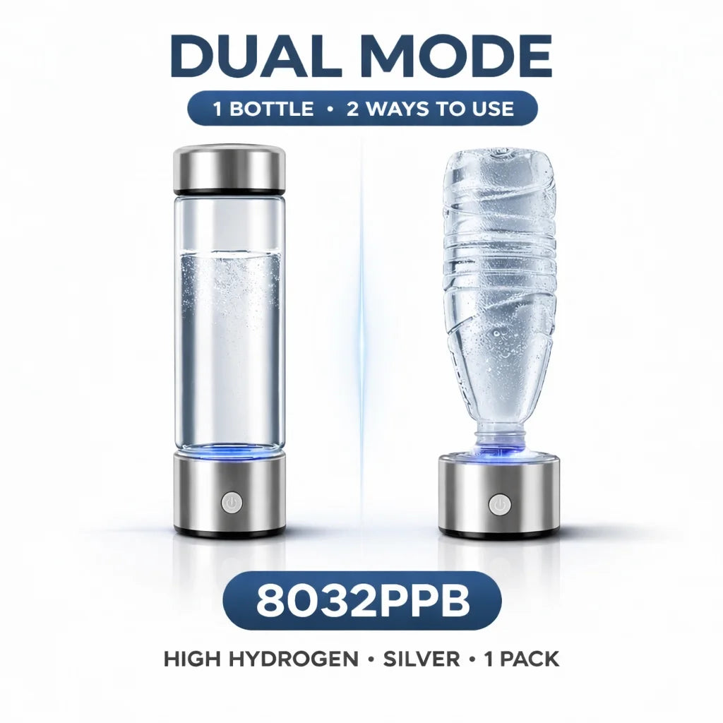 Portable Hydrogen Water Generator Bottle — 12,000PPB Rechargeable Alkaline Ionizer Cup with SPE/PEM Technology