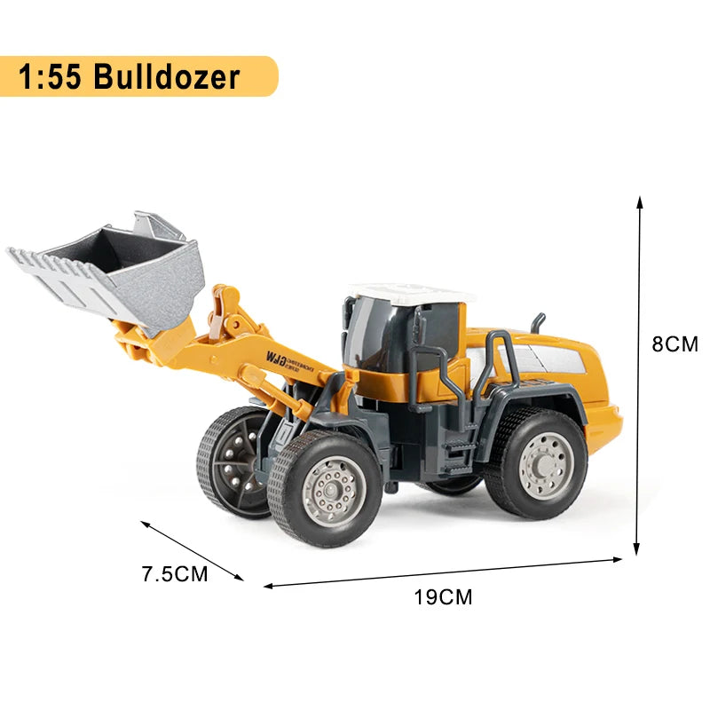 Die-Cast Engineering Vehicle Toy – Excavator, Crane, Bulldozer & Backhoe for Kids