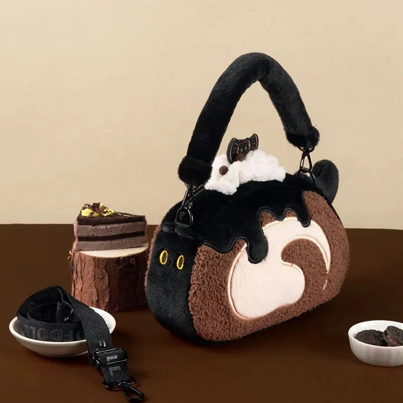 Lolita Plush Crossbody Bag – Sweet Girl Patchwork Tote for Women & Teens