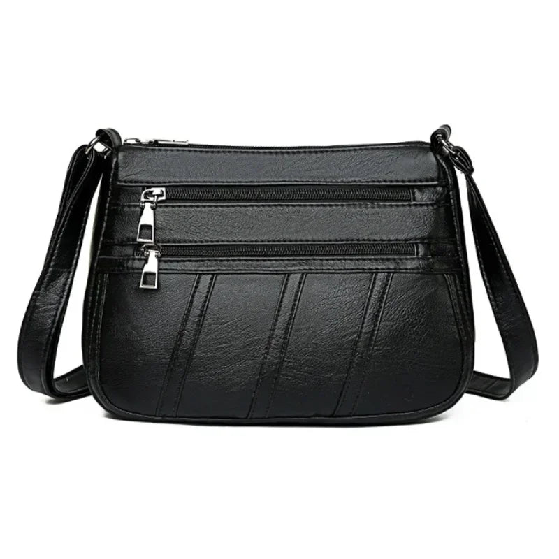 Soft PU Leather Hobo Crossbody Bag – Multilayer Mummy Shoulder Bag for Women
