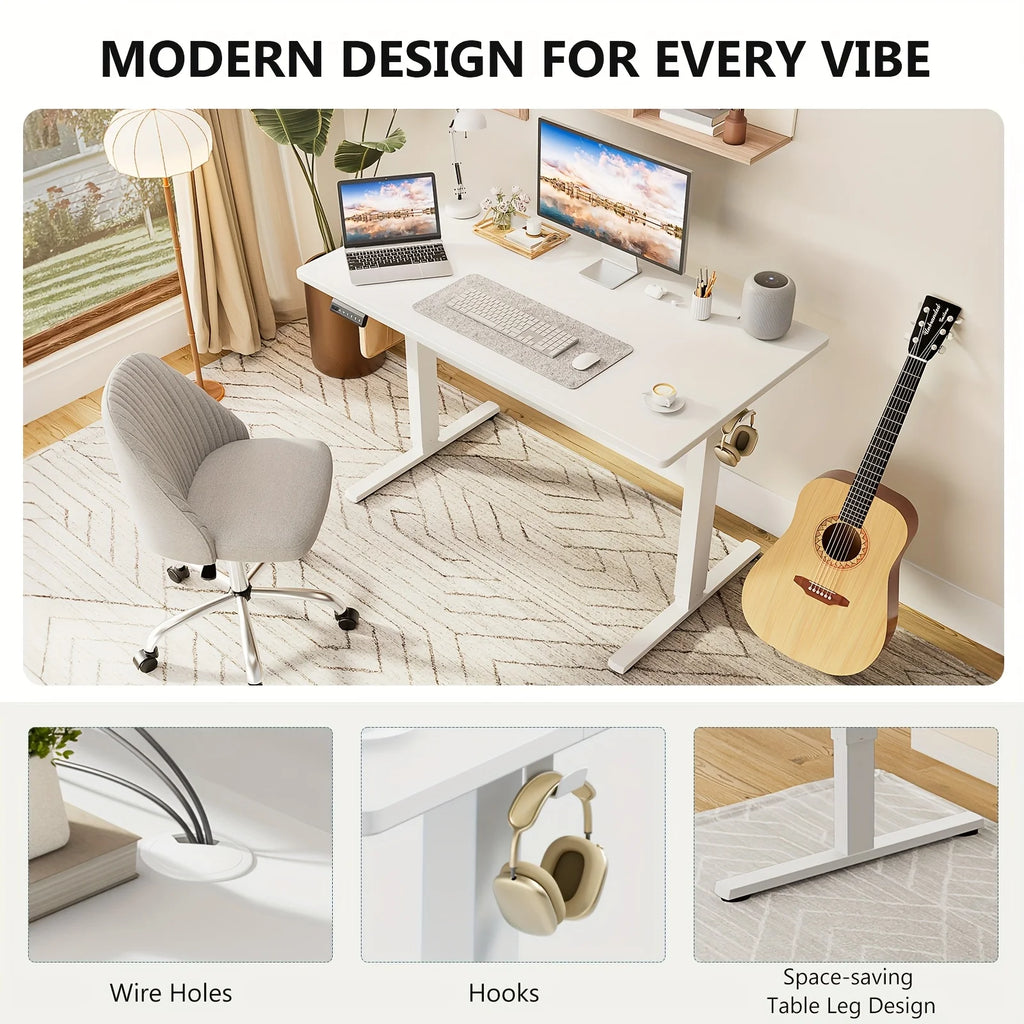 Electric Sit-Stand Standing Desk — Adjustable Height Ergonomic Rising Desk, 40–55 Inch, Multiple Colors