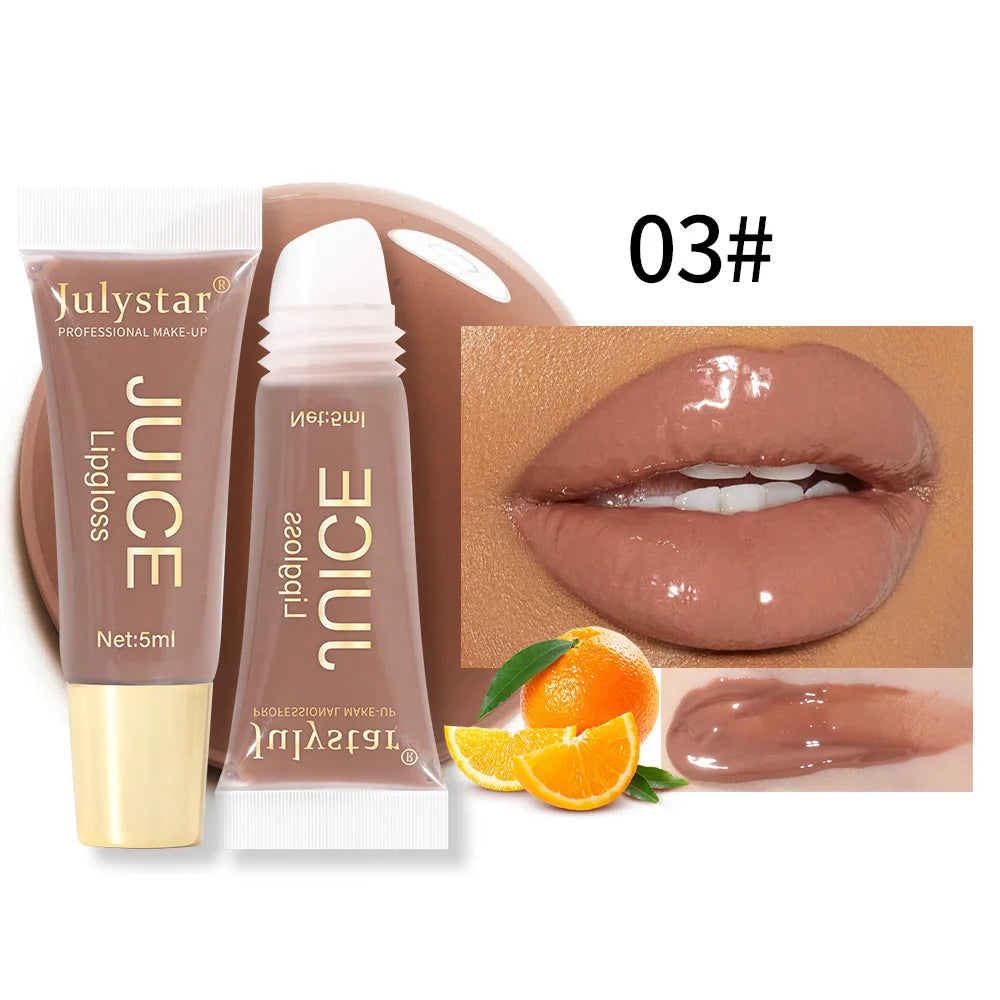 6 colors Lip Gloss Long lasting Moisturizing Mirror Lip Oil, Fruit Flavor, Pudding Lip Moisturizing, Water Radiant Lip Honey
