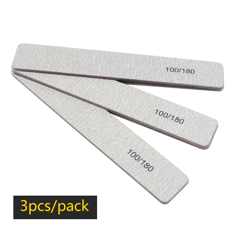 Nail File Buffer 100/180 Grit – Double-Sided Half Moon Sandpaper Nail Sanding & Manicure Tool